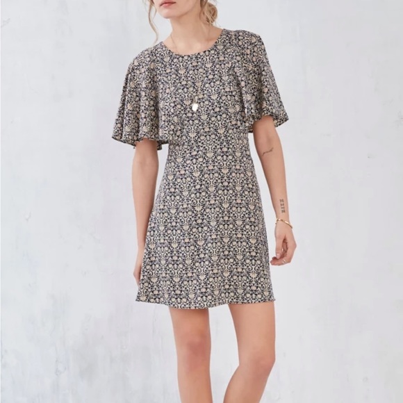 Urban Outfitters Dresses & Skirts - UO Kimchi Blue Damask Flutter Sleeve Mini Dress